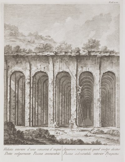 Piscina Mirabilis, uit Avanzi della Antichita esistenti a Pozzuoli, Cuma, e Baja door Paulo Antonio Paoli, gegraveerd door Giovanni Volpato (1735-1803) door Giovanni Battista III Natali
